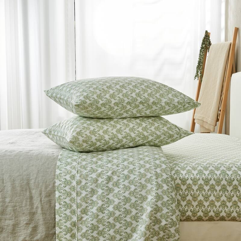 Patina Vie Maison 100% Cotton Percale Vintage Floral Sheet Set