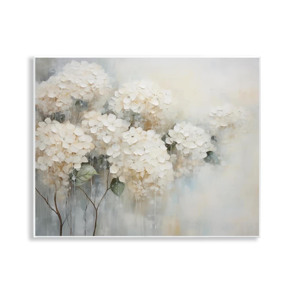 Stupell Subtle Fading White Hydrangeas Wall Plaque Art Design By Arlington Prints