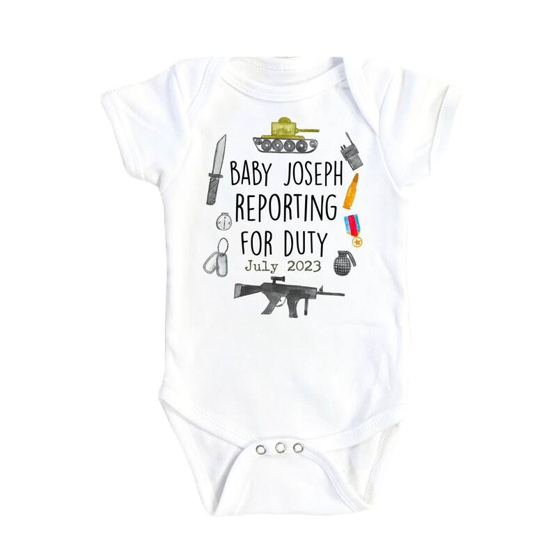 Military Duty - Baby Boy Girl Clothes Infant Bodysuit Funny Cute Newborn - Natural - Newborn