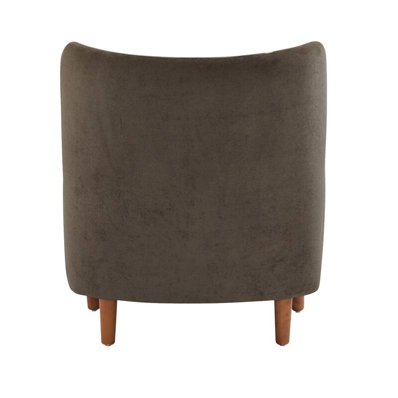 Roomfitters Upholstered Wingback Club Chair, Modern Accent Lounge Armchair, Dark Brown