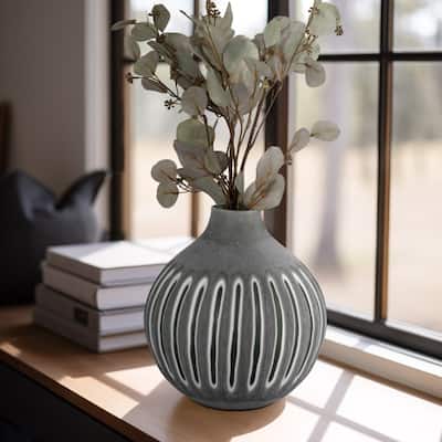 Sagebrook Home 12" Abbot Medium Green Glass Vase