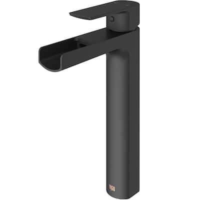 VIGO Amada 10" H Single Handle Single Hole Bathroom Vessel Faucet - 5.38"L x 1.88"W x 10.375"H