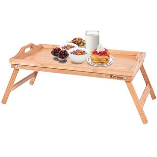 Costway Portable Bamboo Breakfast Bed Tray Serving Laptop Table Costway Portable Bamboo Breakfast Bed Tray Serving Laptop Table Folding Leg W Handle Wood Free Shipping On Orders Over 45