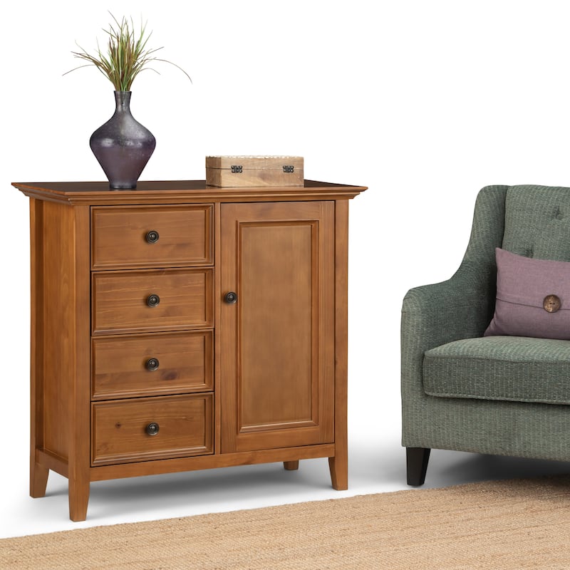 WYNDENHALL Halifax SOLID WOOD 37 inch Wide Transitional Medium Storage Cabinet - 37"w x 17"d x 36" h