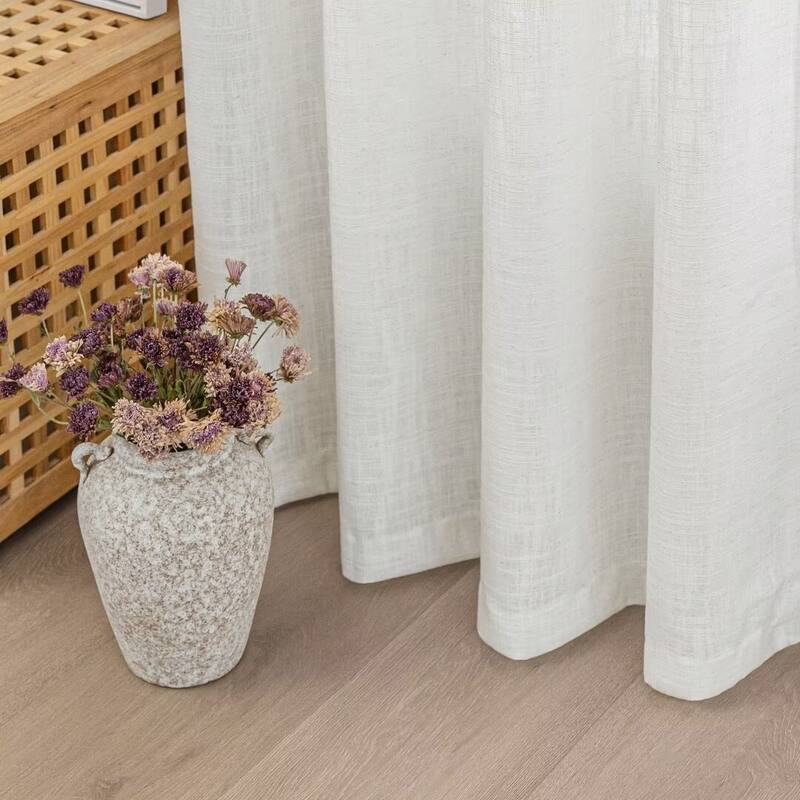 Linen Texture Light Filtering Grommet Panel Pair