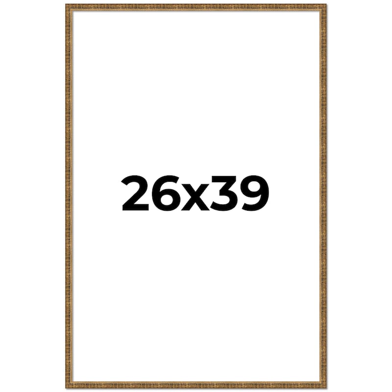 26x39 Frame Gold Kingsley Distressed Solid Wood Picture Frame Width