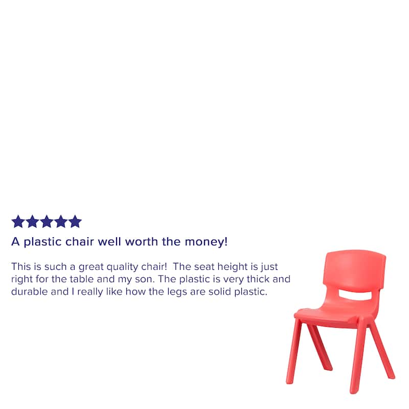 4 Pack Plastic Stack School Chair with 15.5"H Seat, 3rd-7th School Chair