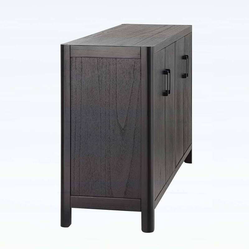 4-Door Cabinet with Smooth Rounded Corners & Refined Metal Handles