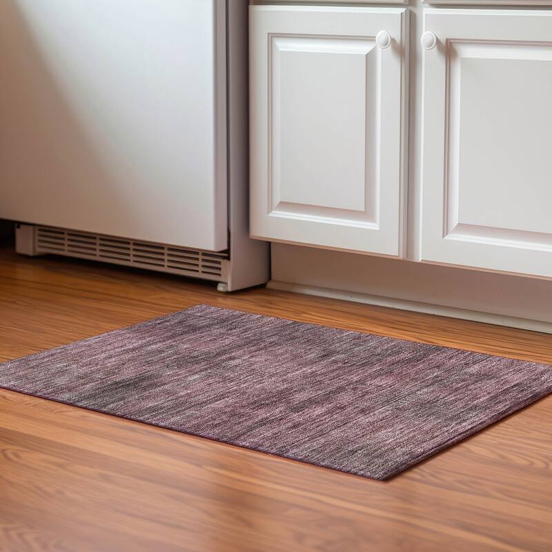 Premium Washable Super Soft Solid Hatches Mayfield Rug - Merlot - 1' 8" x 2' 6" - Rectangle