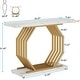 preview thumbnail 7 of 6, Modern Gold Console Table, Faux Marble Entryway Table Sofa Table, 40 Inch Modern Accent Table for Living Room