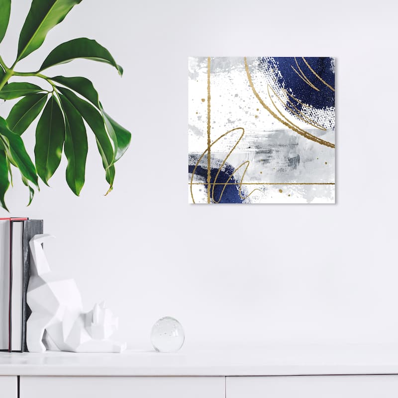 Wynwood Studio Canvas Abstract Royal Blue Eyes White and Dark Blue Modern & Contemporary Wall Art Canvas Print - 12 x 12