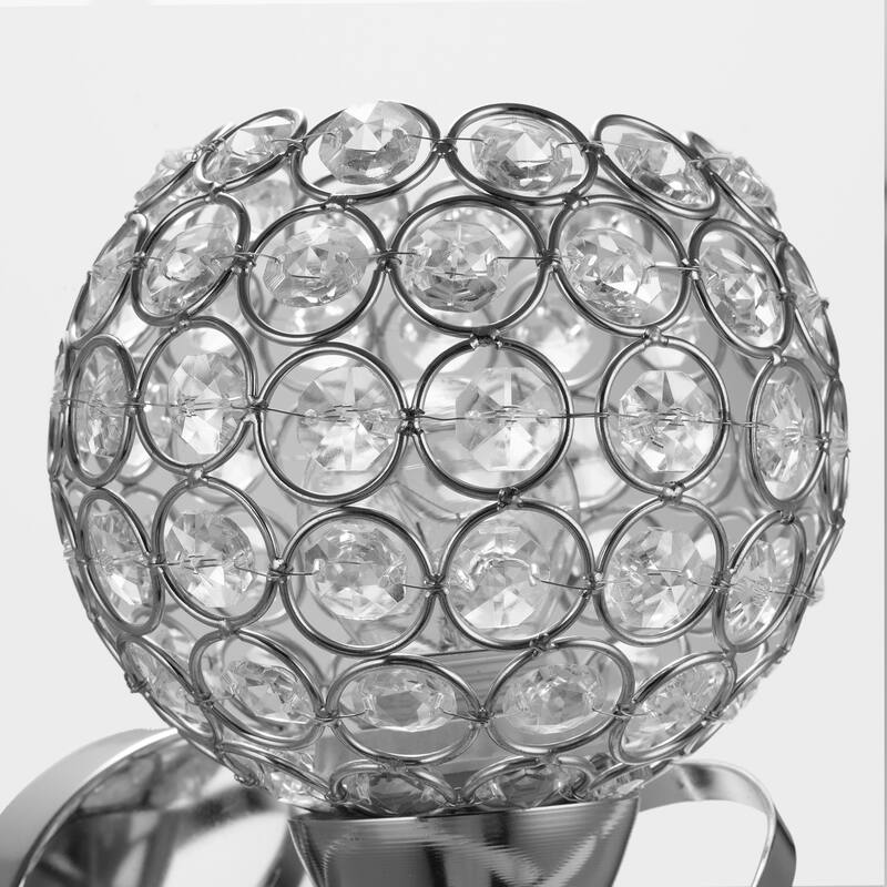 YANSUN 5.12 in. 1-Light Chrome Indoor Antique Modern Rustic Wall Sconce with Metal Crystal Shade - 5.12in.