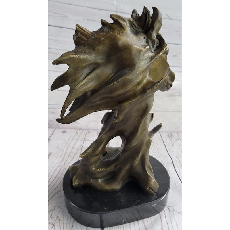 Abstract Imitative Horse Bust Bronze Statue Sculpture Modern Art Original Equestrian Decor 12 Inches X 9 Inches