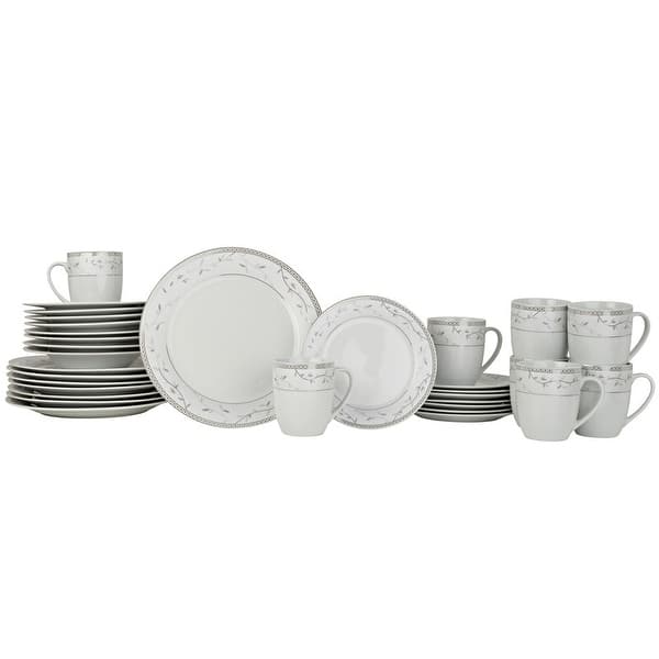 slide 2 of 8, Fitz and Floyd Platinum Vine 32-Piece Dinnerware Set, Service for 8