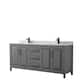 Option Dark Gray, Black Trim, White Carrara Marble Top