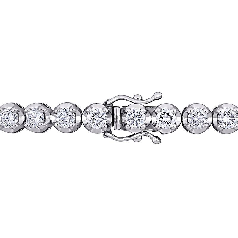 Miadora 5 1/4ct TW Diamond Tennis Bracelet 14k White Gold