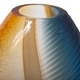preview thumbnail 6 of 4, Allan Andrews Decorative Blue & Orange Hand Blown Glass Vase, Large