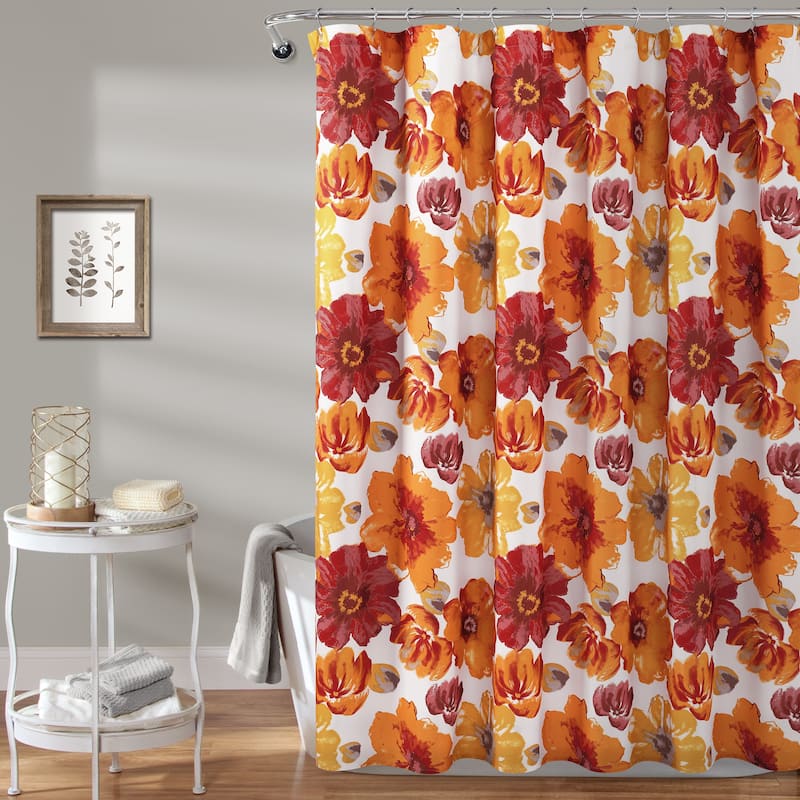 The Gray Barn Dogwood Shower Curtain - Red/Orange - 72" x 72"