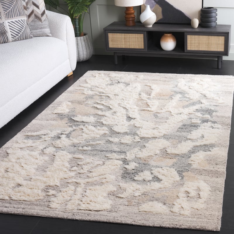SAFAVIEH Handmade Casablanca Fanny Wool Rug - 4' x 6' - Grey/Ivory