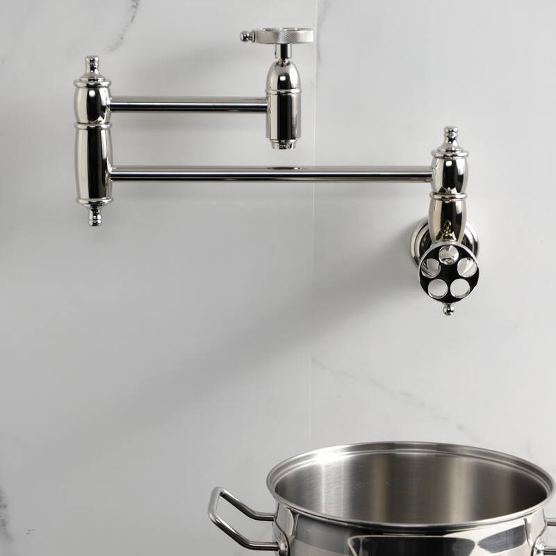 Wendell Two-Handle 1-Hole Wall Mount Pot Filler Faucet