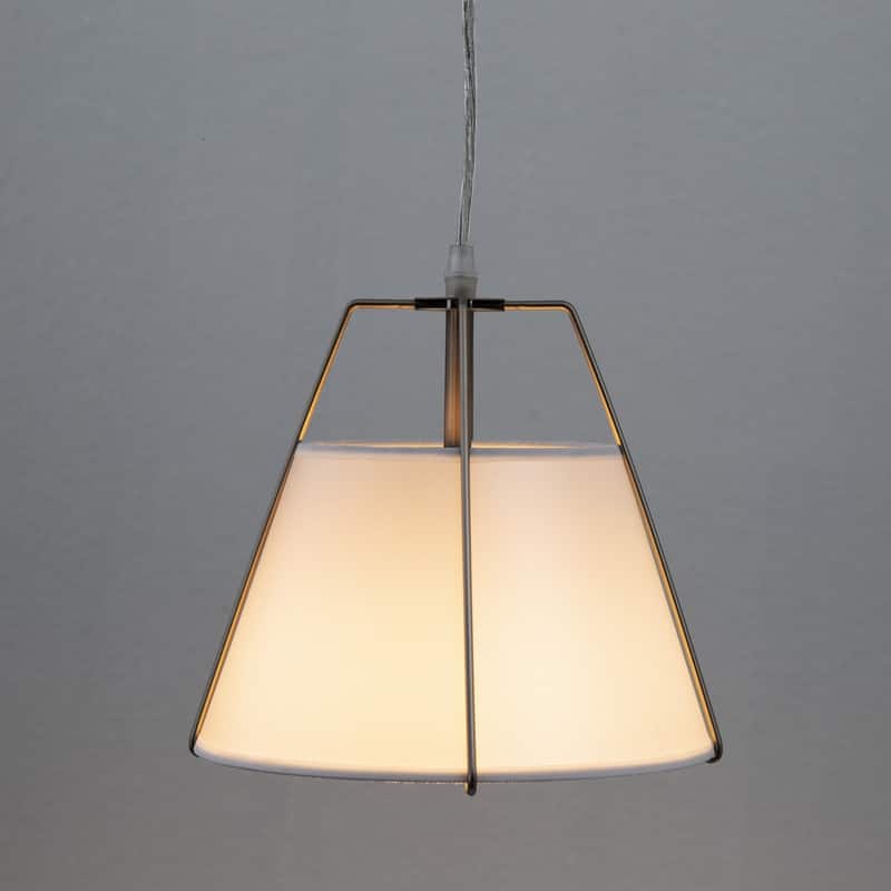 Mira 1-Light Modern Pendant in Satin Nickel Finish with White Shade - 9.6 x 8 x 9.6