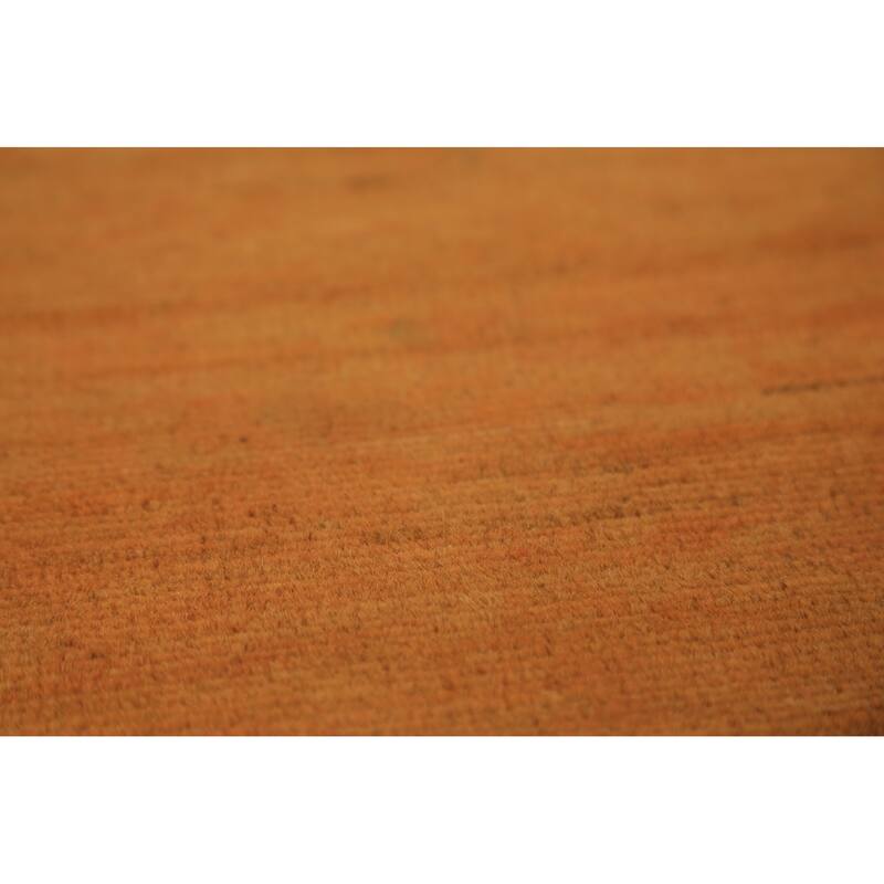 Orange Yellow Modern Gabbeh Oriental Area Rug Hand-Knotted Wool Carpet - 5'3" x 8'1"