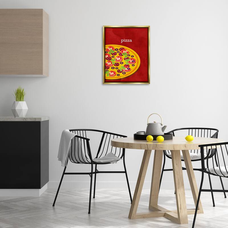 Stupell Tasty Savory Pizza Framed Floater Canvas Wall Art Design By Kim Allen