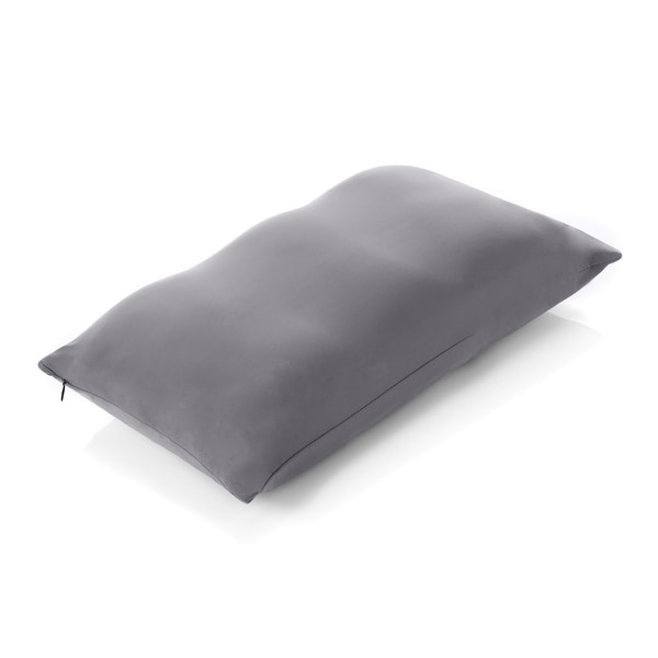 Premium Microbead Pillow Anti Aging Silk like Cover Dark Grey