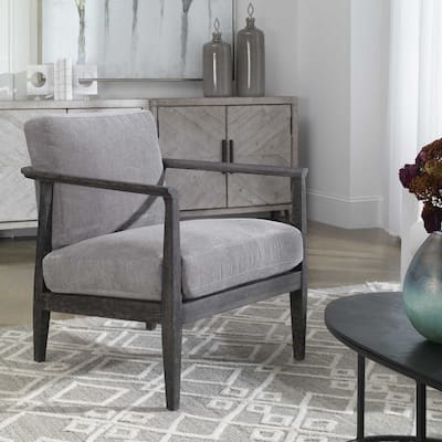 Uttermost Brunei 31" Wide Modern Accent Chair with Solid Oak Frame and