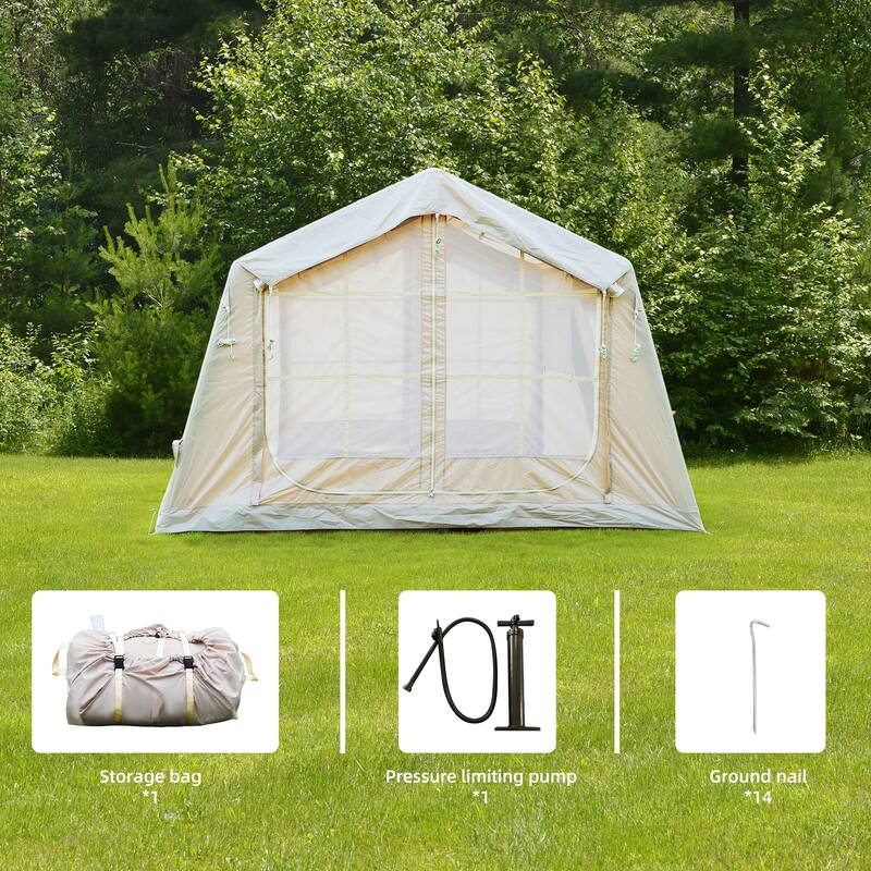 8 m² Inflatable Tents for Camping, Blow Up Tent with Hand Pump,Easy Setup InflatableTent 4Season Tent, Waterproof Oxford