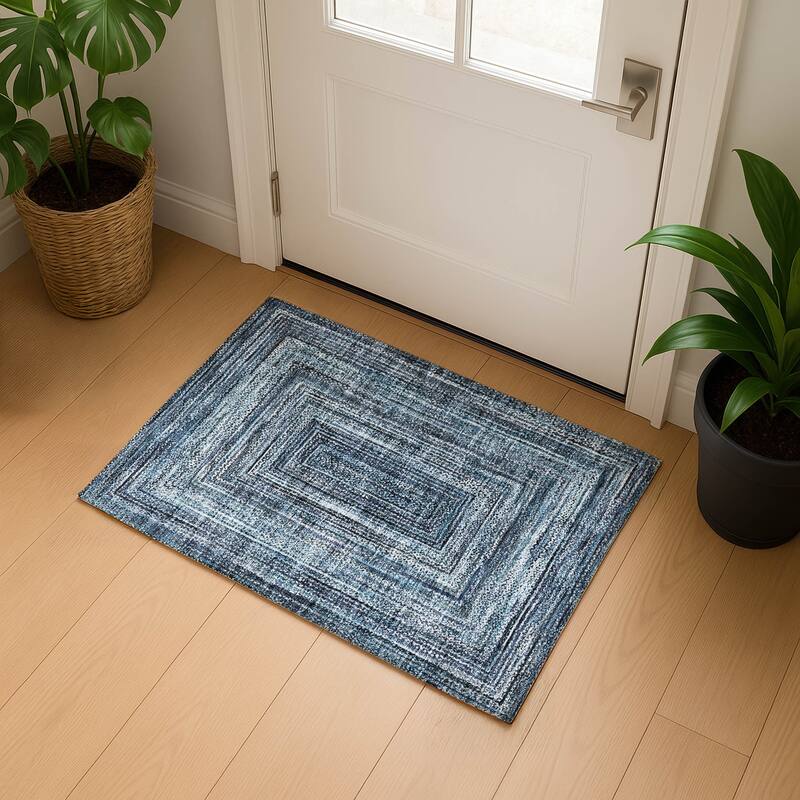 Premium Washable Super Soft Modern Dimensions Mayfield Rug - Blue - 1'8" x 2'6"