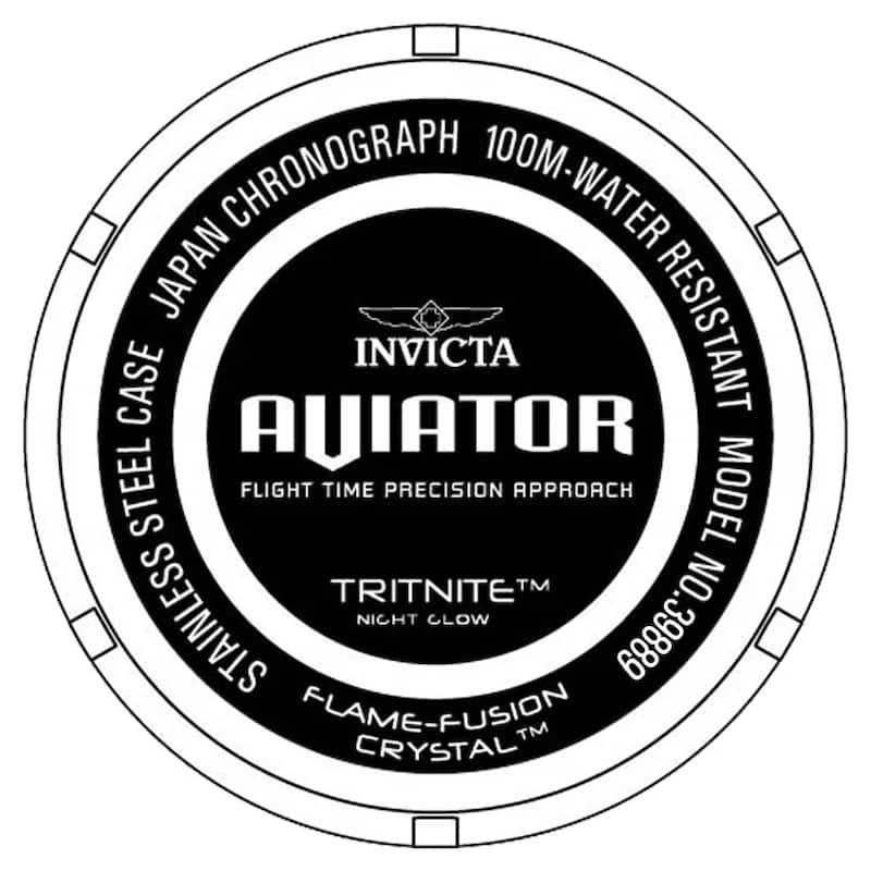 Invicta Men's 39889 Aviator Quartz Multifunction Black Dial Watch