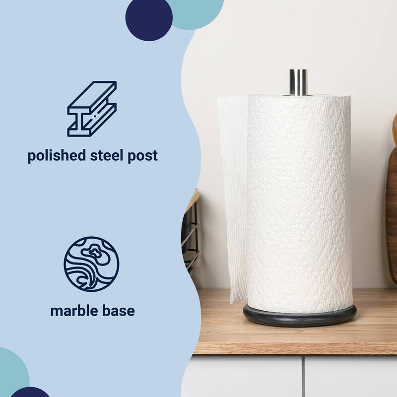 happimess, Avery Metal with Non Slip Weighted Marble Base Paper Towel Holder