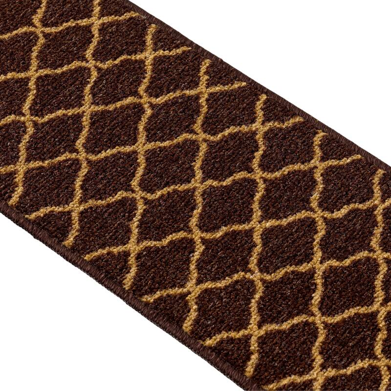 Beverly Rug Non Slip Stair Treads with Anti-Skid Rubber Backing, Trellis Design, 8.5''x 26''