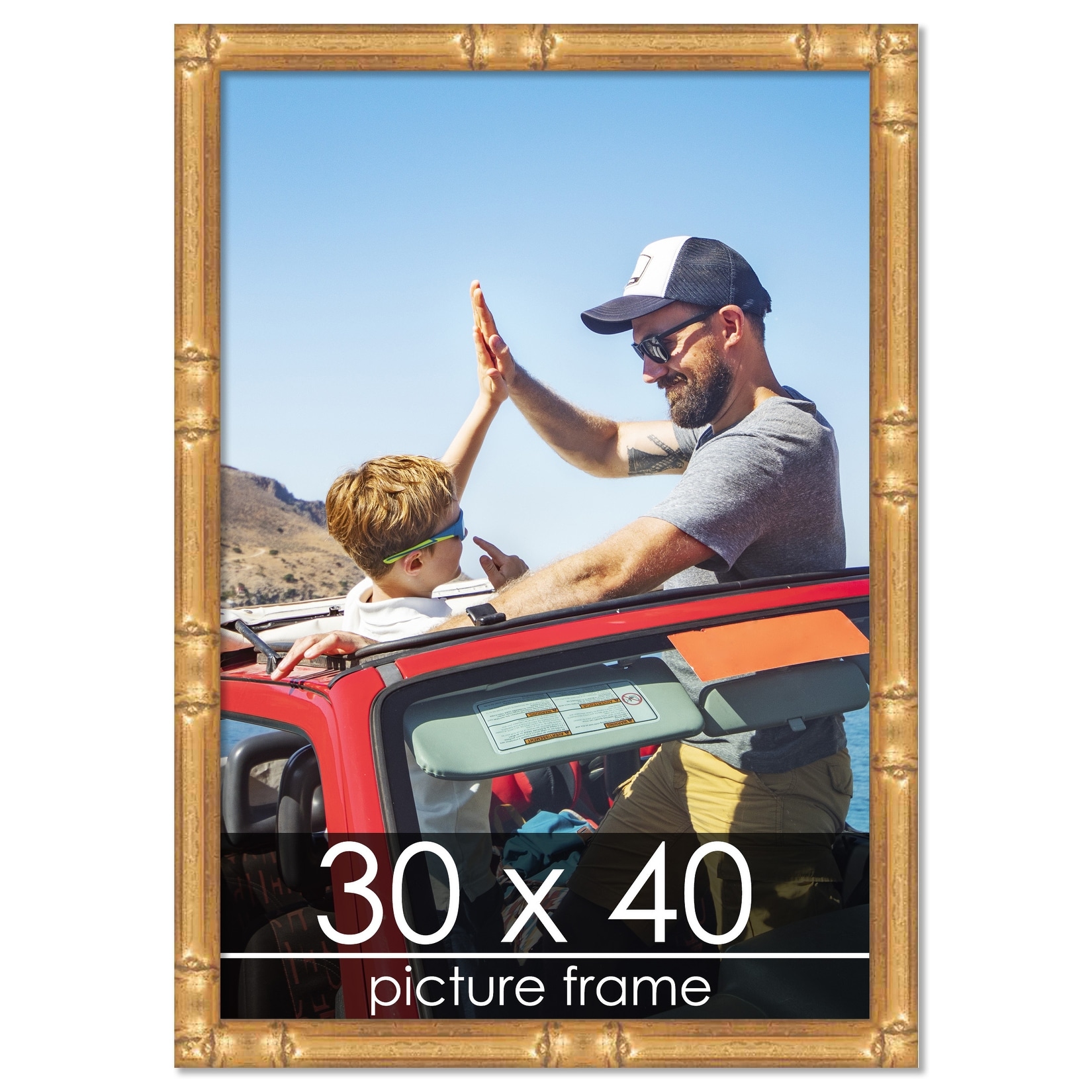 30x40 Frame Black Contemporary Wood Picture Frame - Complete with Frame  Grade Acrylic, Backing, and Hardware