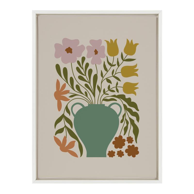Kate and Laurel Floral Colorful Frame Canvas by Creative Bunch Studio
