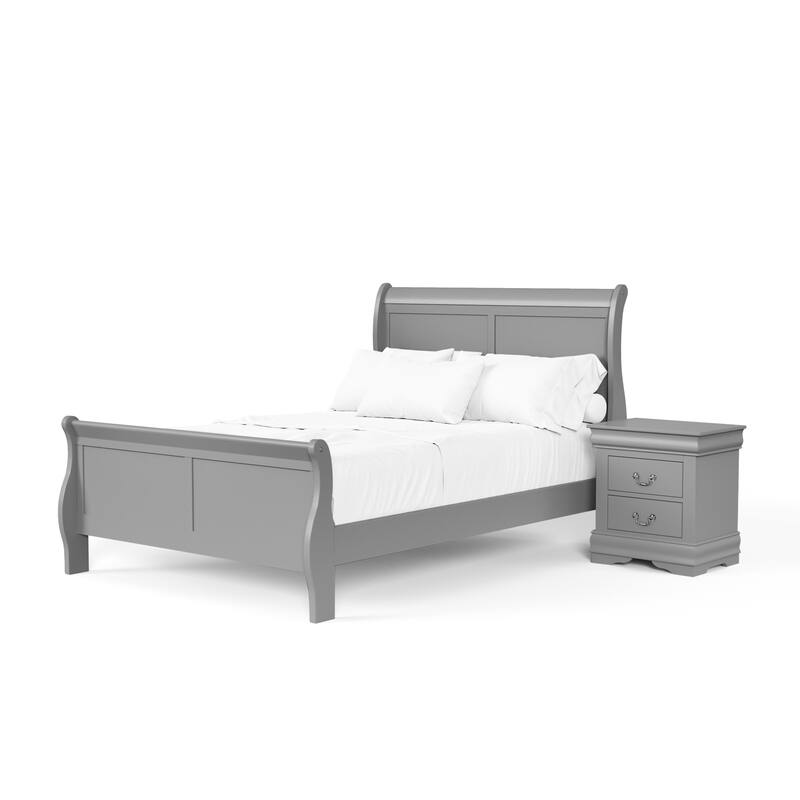 Furniture of America Mayday Modern Solid Wood 2-Piece Sleigh Bedroom Set