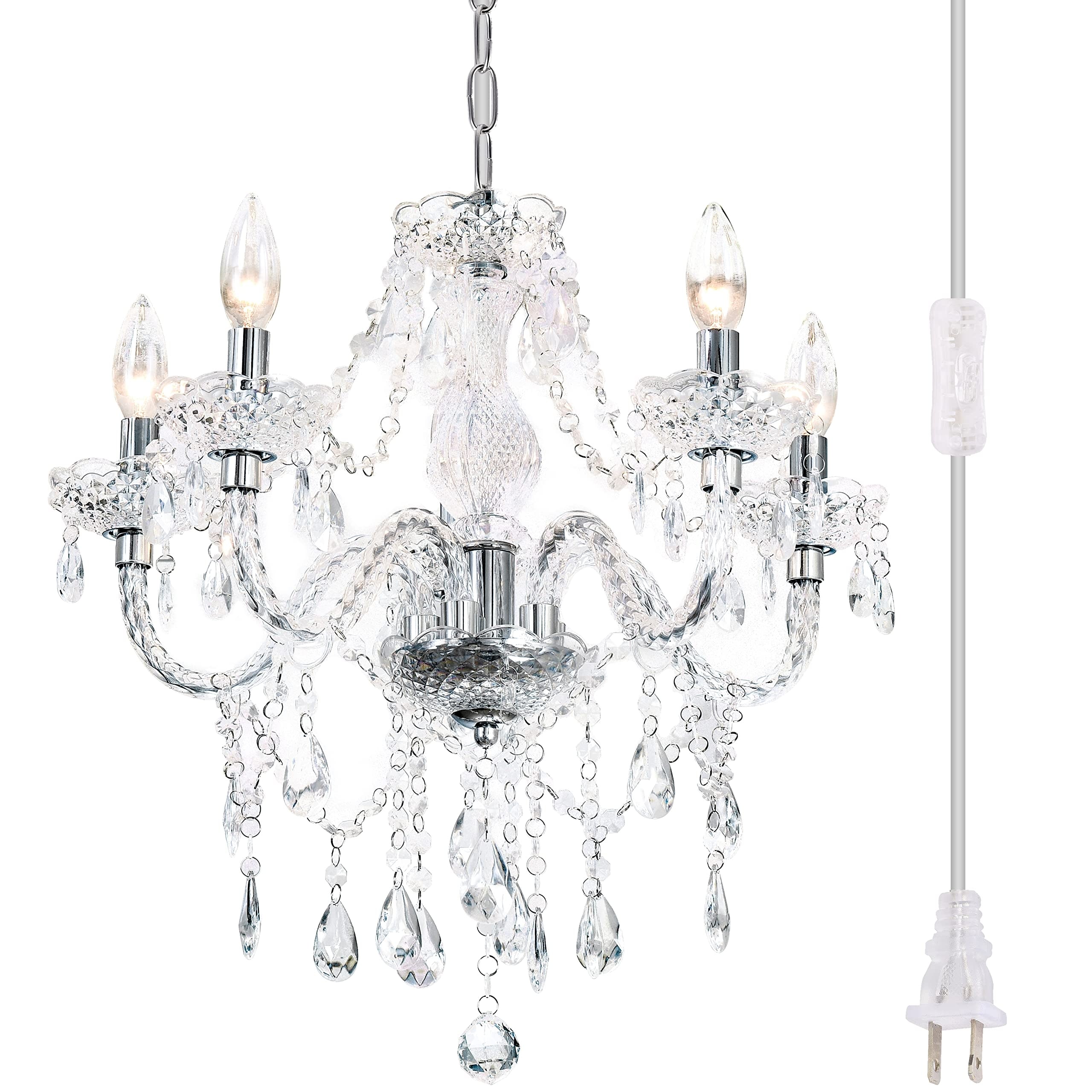 Plug in crystal pendant light clearance