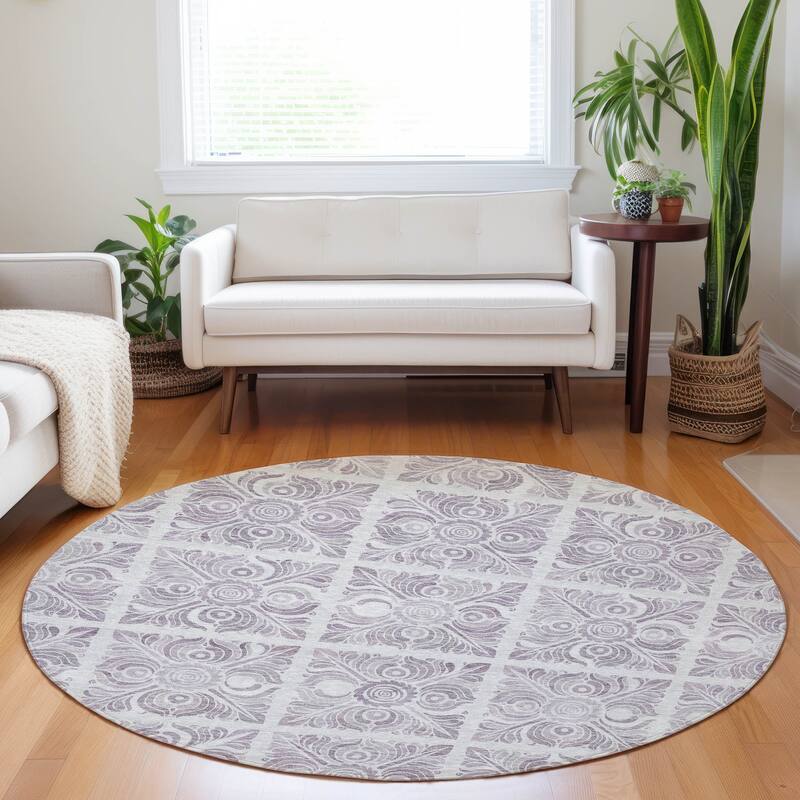 Machine Washable Indoor/ Outdoor Chantille Mosaic Rug