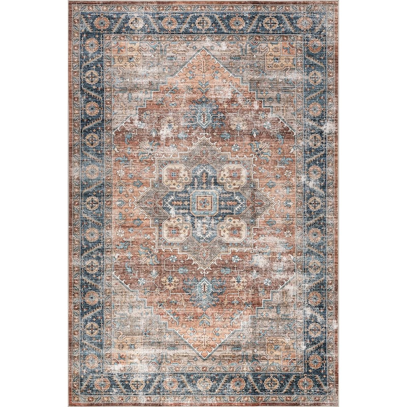Nuloom Purnima Medallion SplashGuard Machine Washable Area Rug