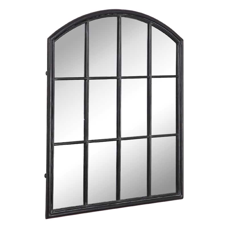 39.75" Black Uttermost Lyda Aged Arch Wall Mirror