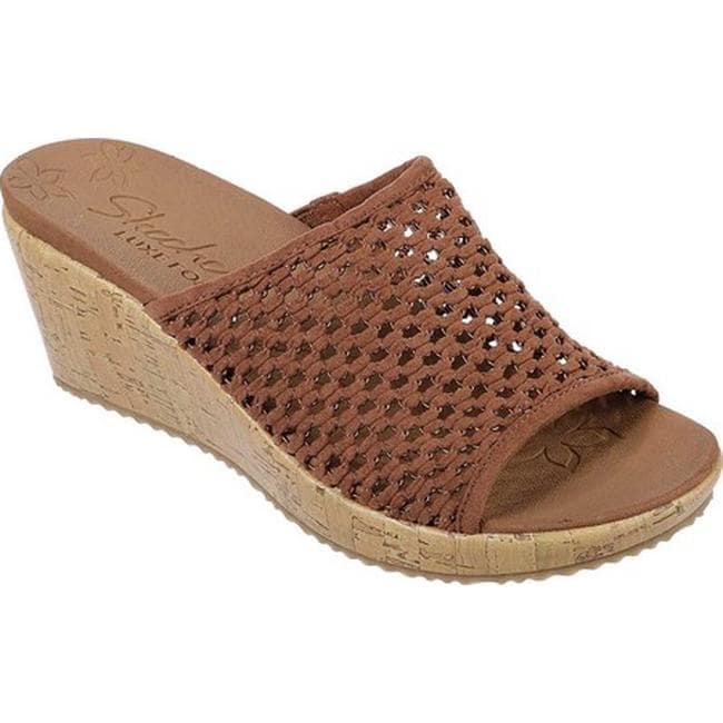 skechers brown wedge sandals