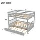 preview thumbnail 43 of 54, Full Over Full Bunk Bed with Trundle, Convertible to 2 Full Size Platform Bed