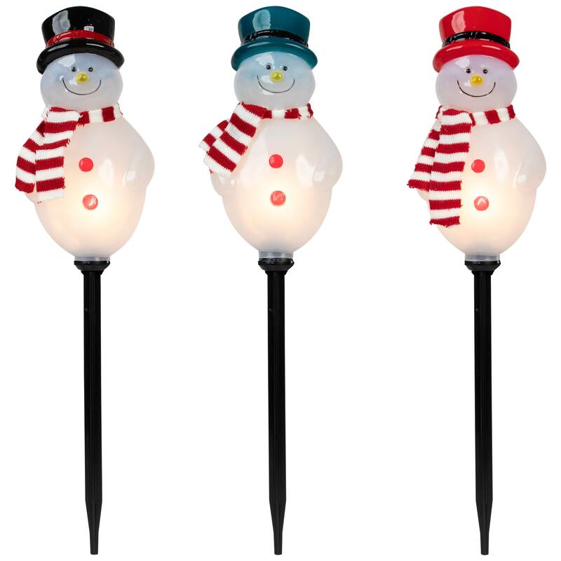 Set of 3 Snowmen Christmas Pathway Markers 16" - 16