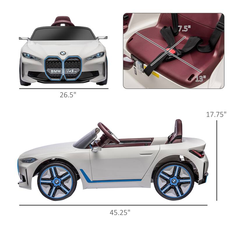12V BMW Licensed Kids Ride-On Car with Remote Control, Music, Lights, and Suspension System for Boys & Girls