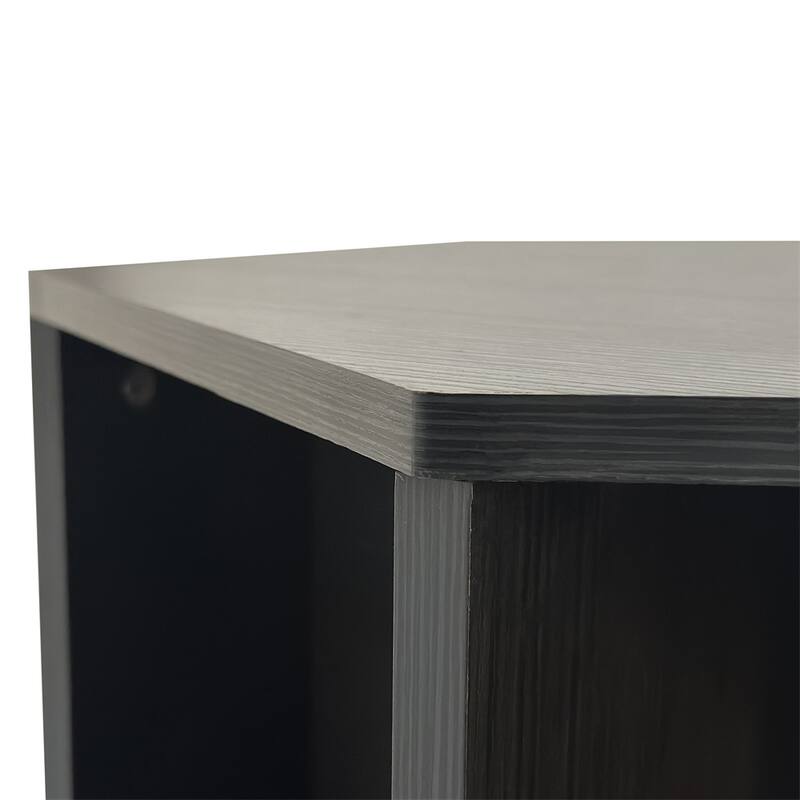 47.24" Wood Hexagonal Coffee Table with Storage Shelf (Set of 2)