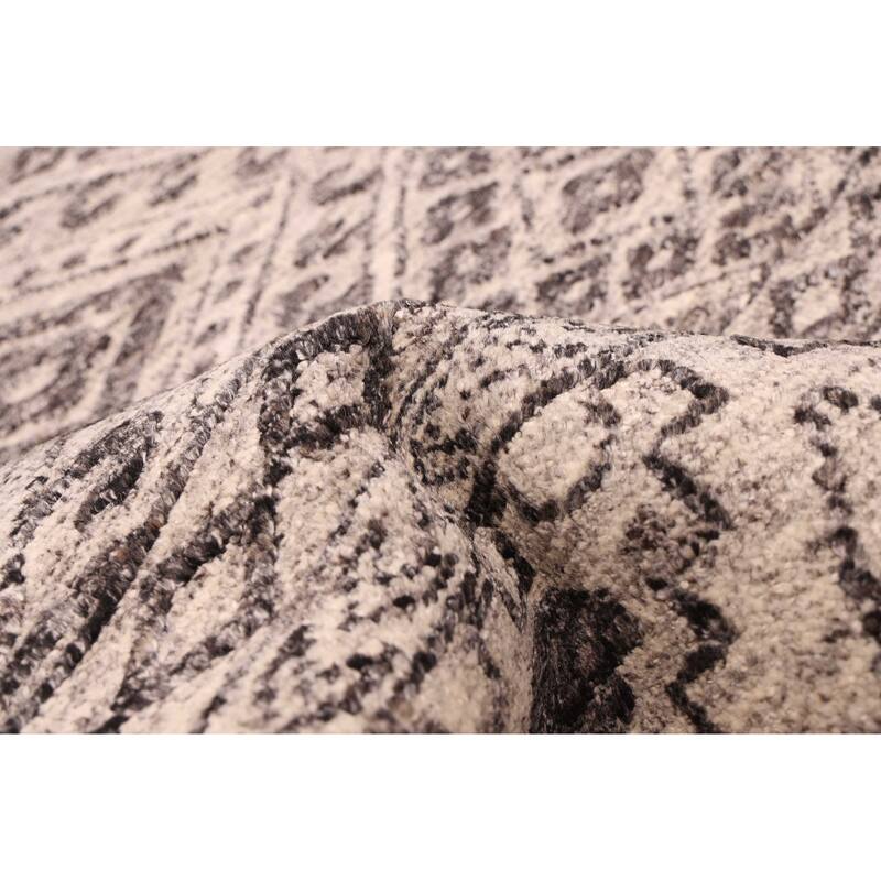 ECARPETGALLERY Hand-knotted Tangier Light Grey Wool Rug - 4'11 x 7'9