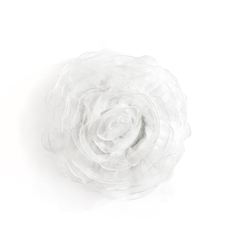 Lush Decor Ruffle Layer Flower Decorative Pillow - White