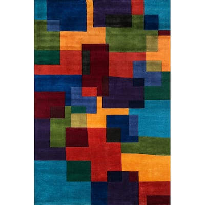 Momeni New Wave Hand Tufted New Zealand Wool Contemporary Geometric Area Rug