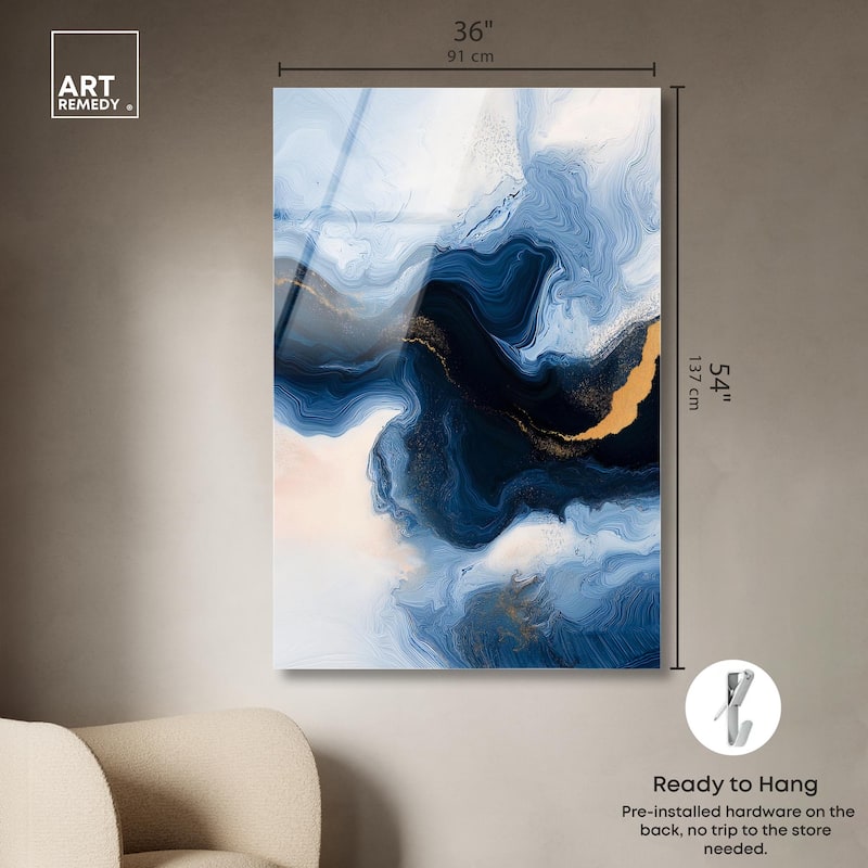 Blue Deep II Acrylic by Art Remedy, Ready to Hang